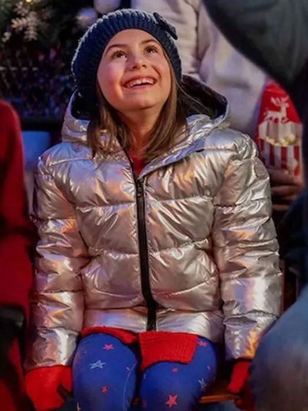 Abby-Villasmil-Best-Christmas-Ever-Grey-Puffer-Jacket