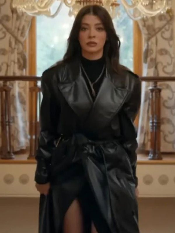 The-Family-Serap-Vural-Black-Leather-Coat-2