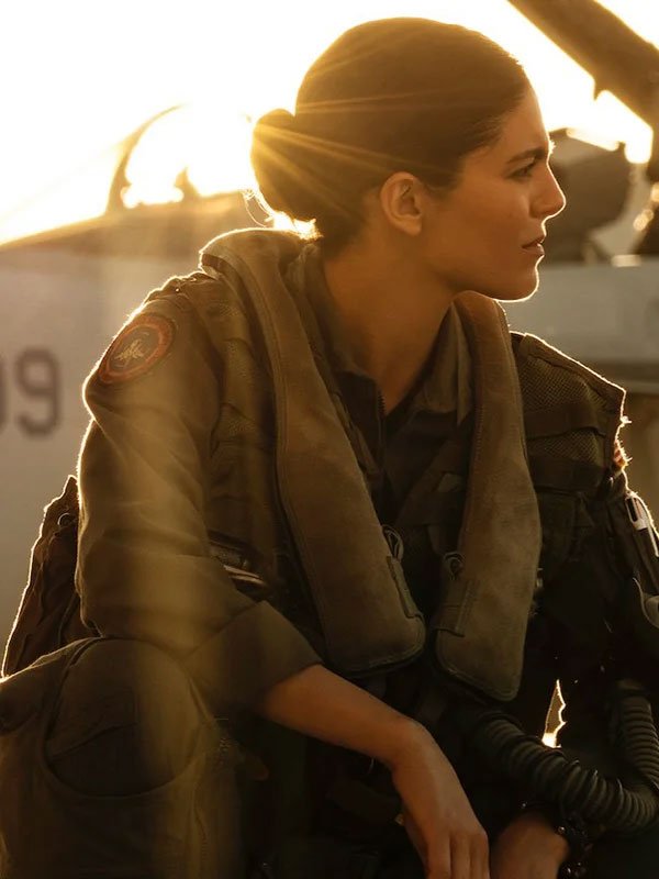 Top-Gun-Monica-Barbaro-Brown-Cotton-Jacket