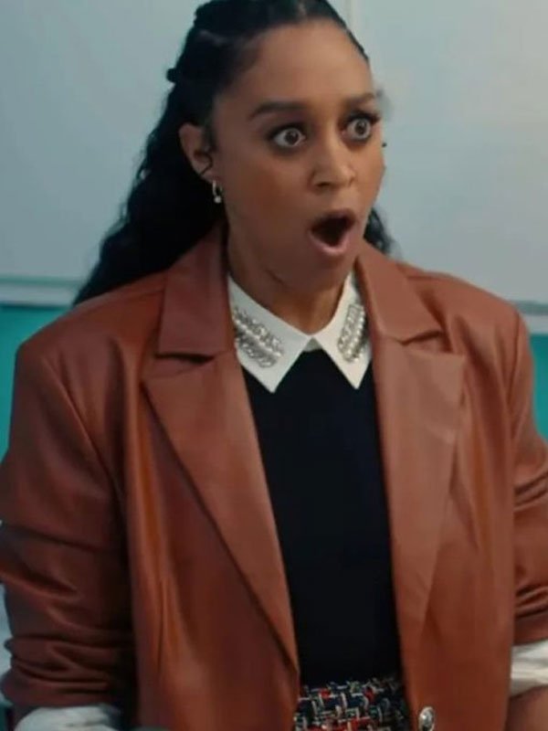 A-Very-Merry-Beauty-Salon-Tia-Mowry-Brown-Leather-Coat-1