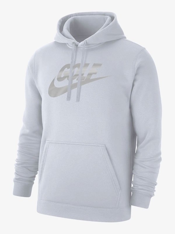 Mens-Golf-White-Fleece-Pullover-Hoodie